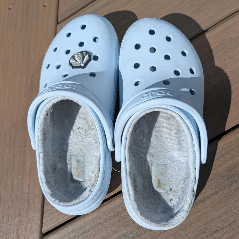 CROCS CLASSIC LINED CLOG Blue W7 - Picture 2 of 7